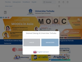 'ut.ac.id' screenshot