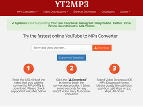 'yt2mp3.ws' screenshot