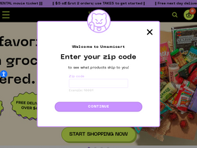 'umamicart.com' screenshot