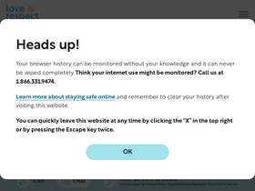 'loveisrespect.org' screenshot