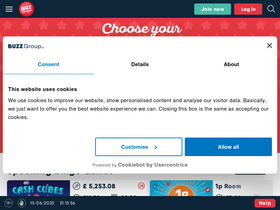 'sessions.buzzbingo.com' screenshot