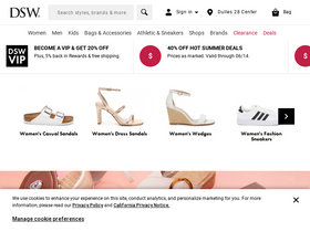 Dsw website deals