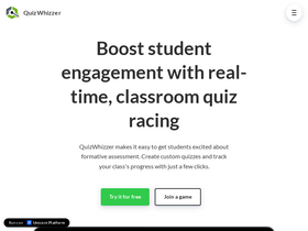 'quizwhizzer.com' screenshot