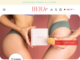 HERA organics homepage screenshot