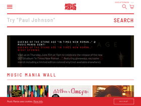 'musicmaniarecords.be' screenshot