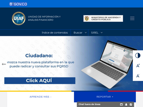 'uiaf.gov.co' screenshot