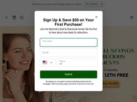 Mahindra Gold And Diamonds homepage screenshot