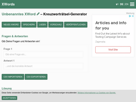 'xwords-generator.de' screenshot