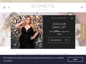 'sydneyscloset.com' screenshot