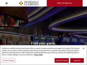 'seminolehardrock.com' screenshot