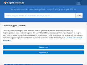 'regnskapstall.no' screenshot