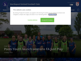 'hartlepoolunited.co.uk' screenshot