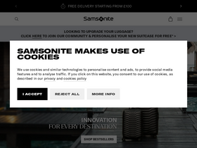 'samsonite.co.uk' screenshot
