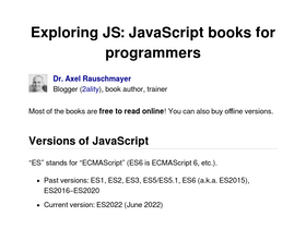 'exploringjs.com' screenshot