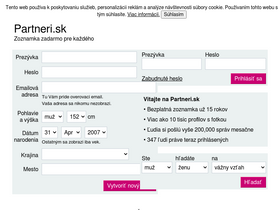 'partneri.sk' screenshot