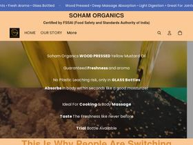 sohamorganics.com homepage screenshot