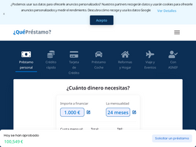 'queprestamo.com' screenshot