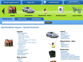 'aprohirdetesingyen.hu' screenshot