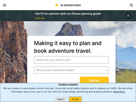 '10adventures.com' screenshot