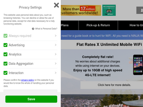 'ninjawifi.com' screenshot