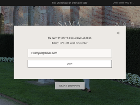 samaattire.com homepage screenshot