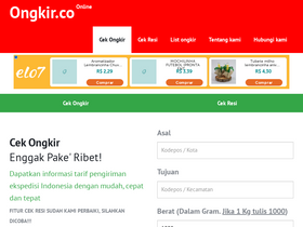 'ongkir.co' screenshot