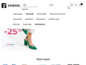 'zapatos.hu' screenshot