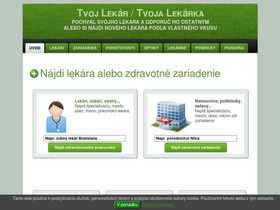 'tvojlekar.sk' screenshot
