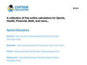 'captaincalculator.com' screenshot