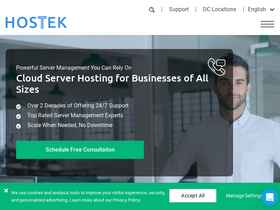 'hostek.com' screenshot