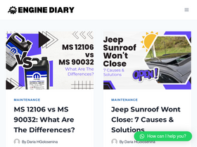 'enginediary.com' screenshot