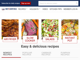 'sweetandsavorymeals.com' screenshot