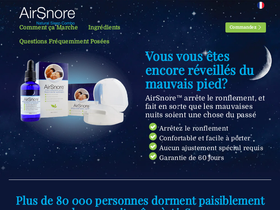 airsnore.com homepage screenshot