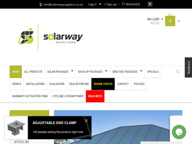 'solarwaysuppliers.co.za' screenshot