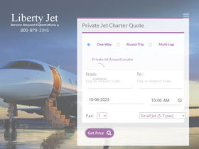 'libertyjet.com' screenshot
