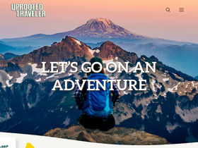 'uprootedtraveler.com' screenshot