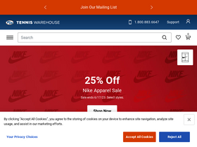 'tennis-warehouse.com' screenshot