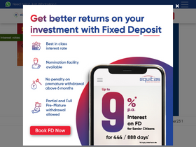 'equitasbank.com' screenshot