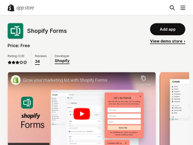 Shopify Forms Demo website screenshot
