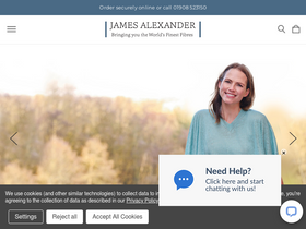 jamesalexanderclothing.co.uk homepage screenshot