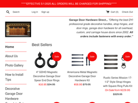 garagedoorhardwaredirect.com homepage screenshot