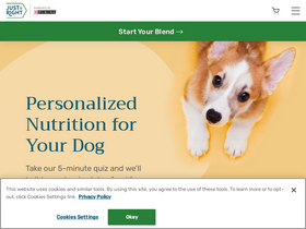 'justrightpetfood.com' screenshot