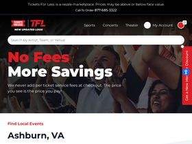 'ticketsforless.com' screenshot