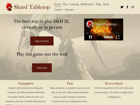 'shardtabletop.com' screenshot