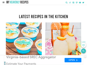 'myheavenlyrecipes.com' screenshot