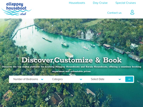 'alleppeyhouseboatclub.com' screenshot