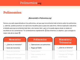 'polinomios.org' screenshot