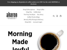 aharoncoffee.com homepage screenshot