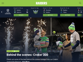 'raiders.com.au' screenshot