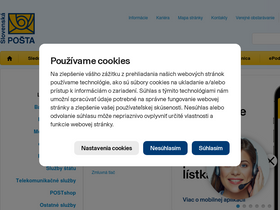 'posta.sk' screenshot